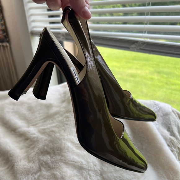 Pancaldi Satin Slingback Muted Gold Heels Made in Italy - Picture 9 of 9